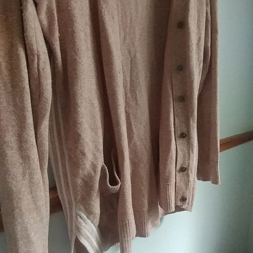 Tan and White Varsity Sweater